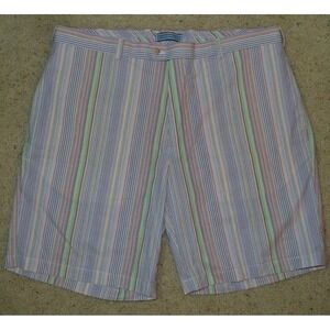 Peter Millar Mens Size 38 Golf Shorts Rainbow Multicolored Striped‎ 100% Cotton